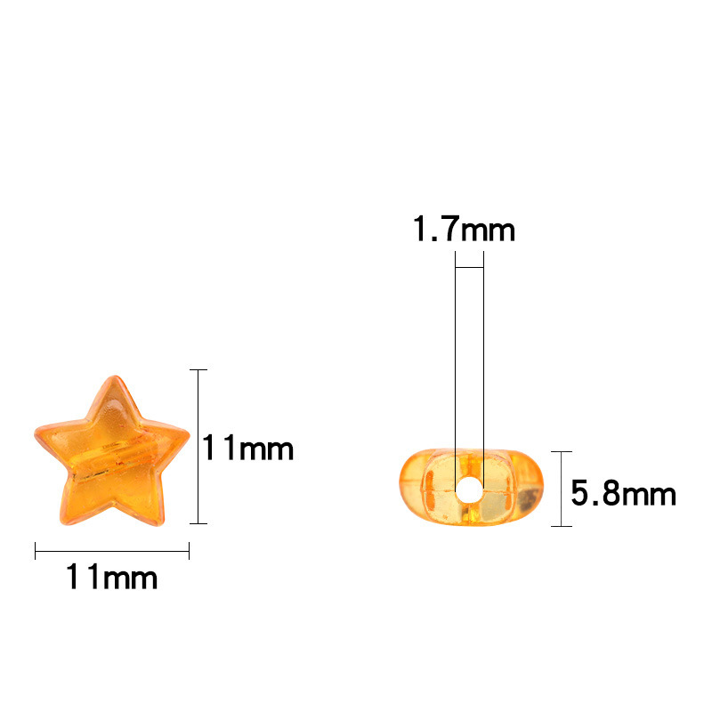 DIY Ornament Accessories Acrylic Transparent Five-Pointed Star Scattered Beads Candy Color XINGX Spacer Bead Candy Bead
