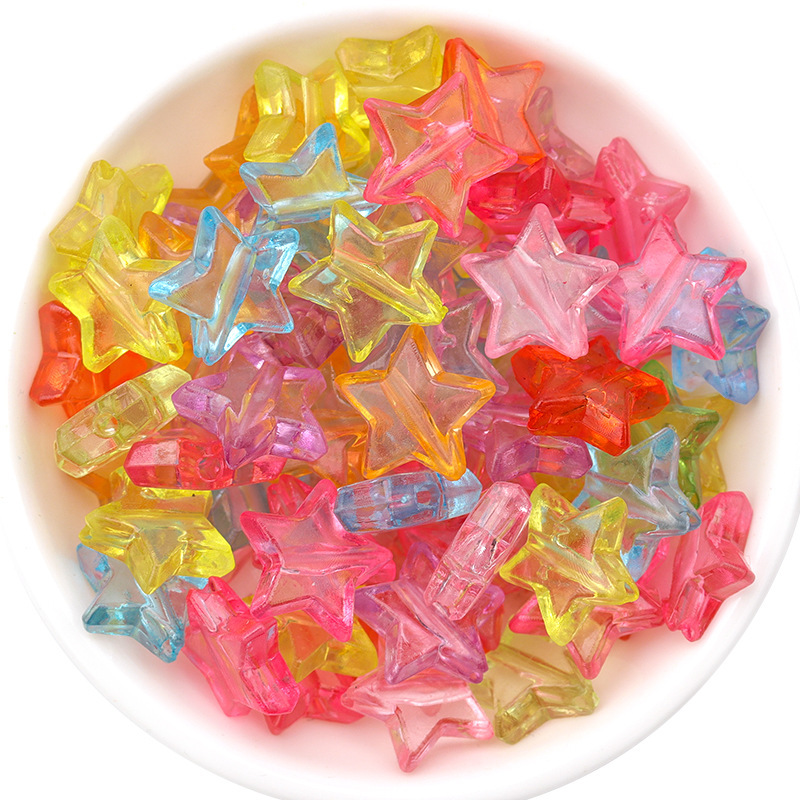 DIY Ornament Accessories Acrylic Transparent Five-Pointed Star Scattered Beads Candy Color XINGX Spacer Bead Candy Bead