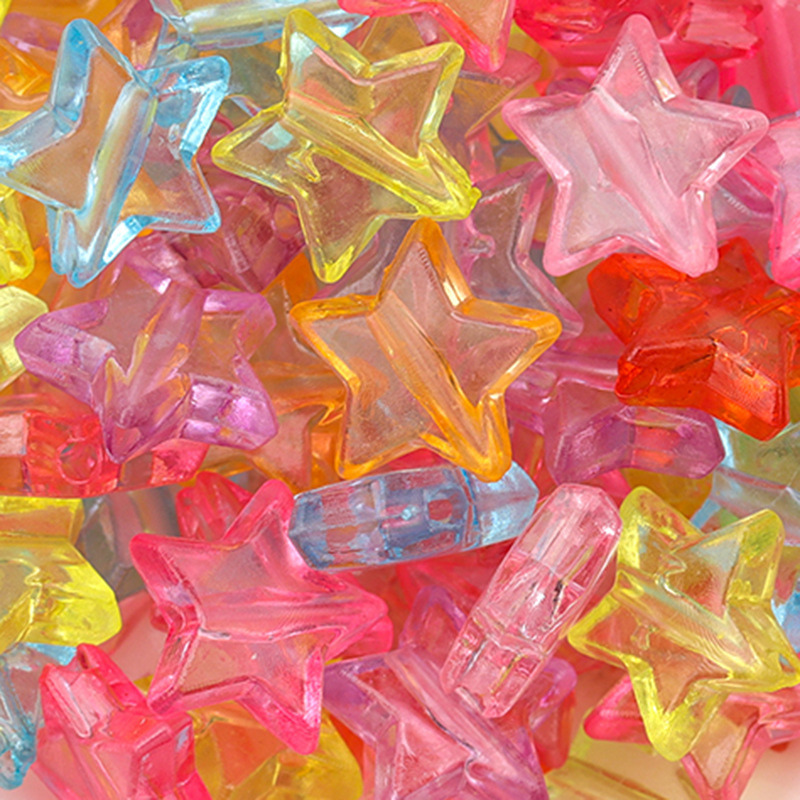 DIY Ornament Accessories Acrylic Transparent Five-Pointed Star Scattered Beads Candy Color XINGX Spacer Bead Candy Bead