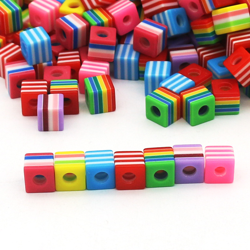 Candy Bead  DIY Ornament Accessories Colorful Perforated Beads Candy Color Scattered Beads Wholesale