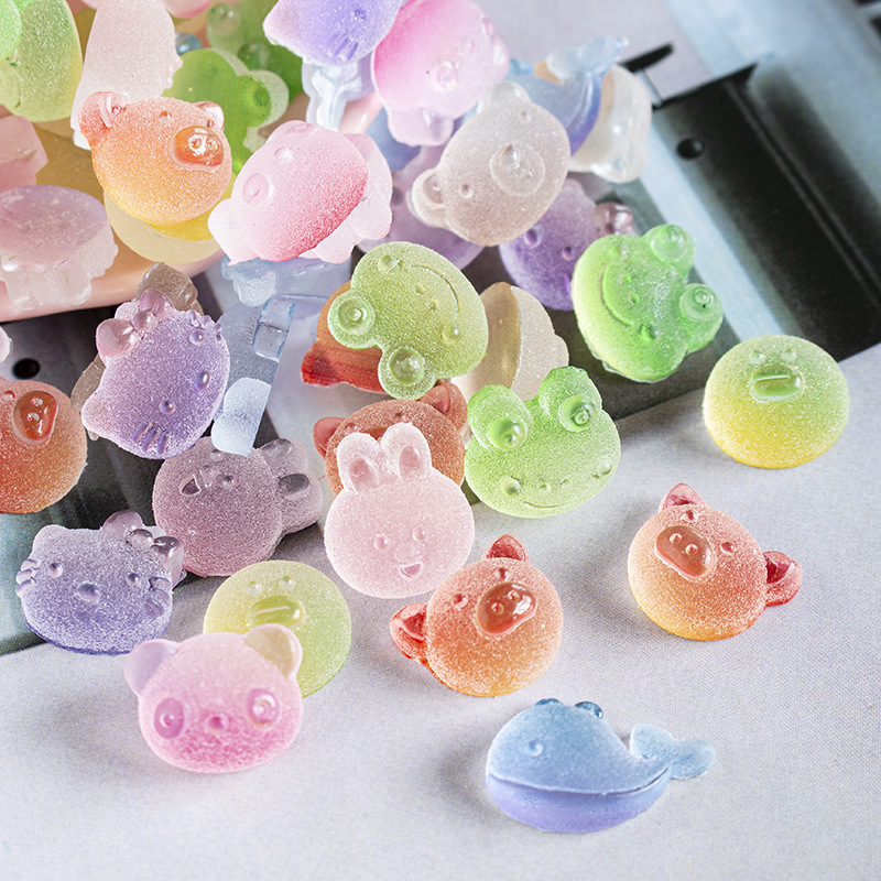 Children Headwear Cartoon Animal Simulation Candy Toy Soft Candy Gradient DIY Phone Case Ornament Accessories Candy Bead
