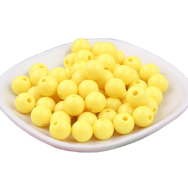 DIY Solid Color round Beads Wholesale Acrylic Beads Candy Beads 8 to 20mm Factory Direct Sales in Stock Candy Bead