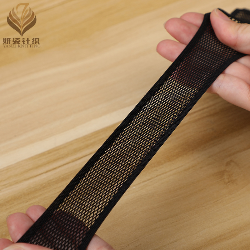 Elastic Mesh Elastic Band More than Black and White, Colored Specifications Customizable Belt Clothing Textile Accessories Elastic Band Manufacturer