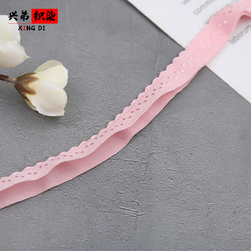 1.2cm Double-Layer Edge Elastic Band Fold Star Point Beading Strip Thermal Underwear Lace down Jacket Lock Edge Wholesale