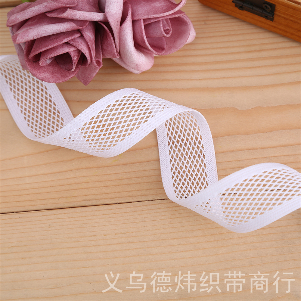 Clothes and Dresses Boud Edage Belt Pants Belt Decorative Accessories Elastic White Hollow-out Mesh Lace Ribbon Elastic Band