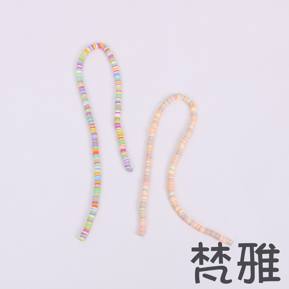 DIY Ornament Beads Handmade Beaded Weave Material Color Polymer Clay Hollow Bead Flat Beads Color Bead String Jewelry Jewelry