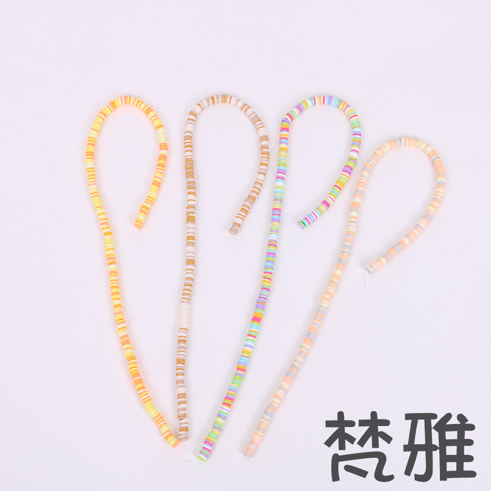 DIY Ornament Beads Handmade Beaded Weave Material Color Polymer Clay Hollow Bead Flat Beads Color Bead String Jewelry Jewelry