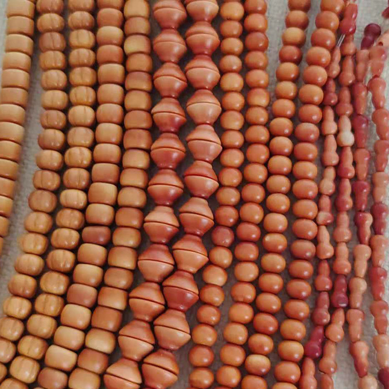 Olive Nut Bracelet 108 PCs Barrel Beads Flat Round Bead Gourd Pumpkin Beads Gold Bowl Bamboo Beads DIY Ornament Accessories