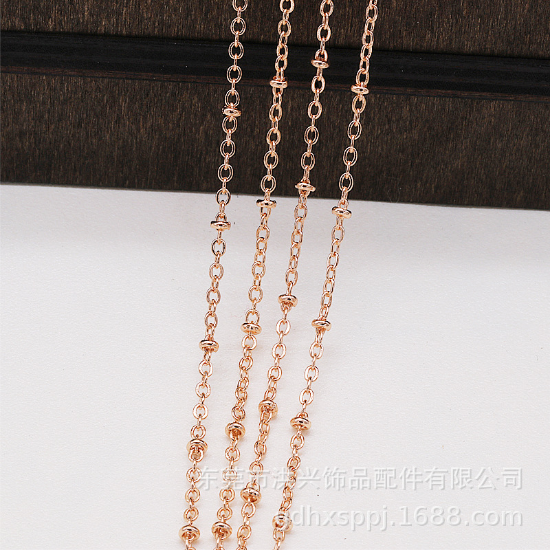 DIY Handmade Ancient Style Decoration Accessory Chain Beads Flat Chain O-Shaped Chain Bead Necklace Headdress Hair Clasp Sub Hairpin Material B161
