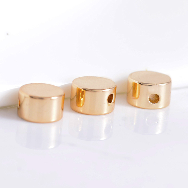 Ornament Accessories Cylindrical Copper Cake Flat Beads DIY Spacer Beads Copper Bead Bracelet Beads of Necklace Customization as Request