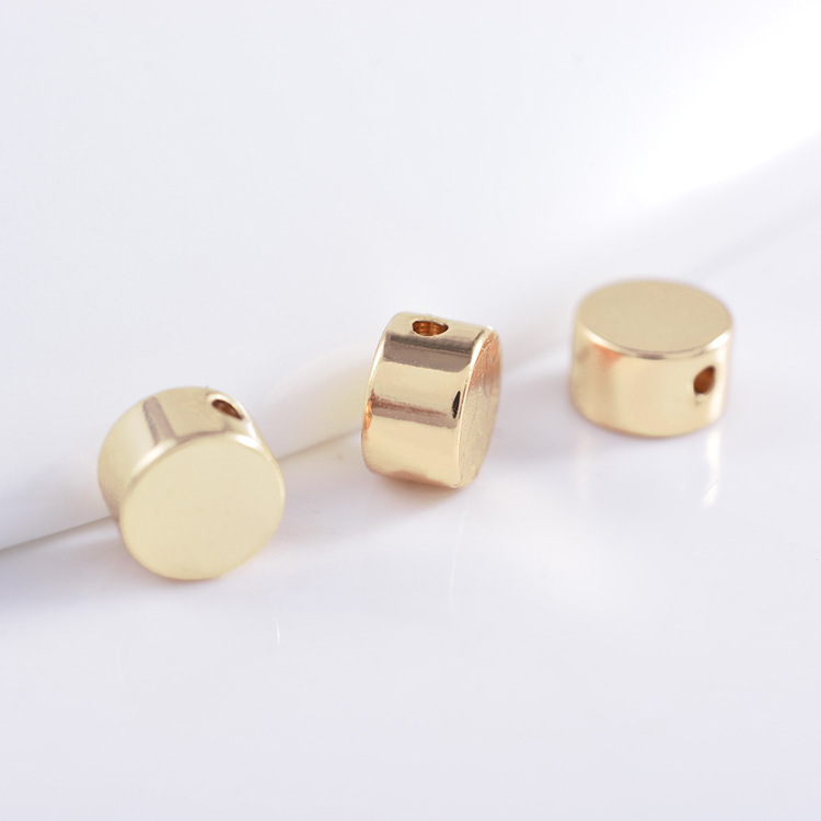 Ornament Accessories Cylindrical Copper Cake Flat Beads DIY Spacer Beads Copper Bead Bracelet Beads of Necklace Customization as Request