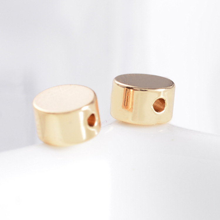 Ornament Accessories Cylindrical Copper Cake Flat Beads DIY Spacer Beads Copper Bead Bracelet Beads of Necklace Customization as Request