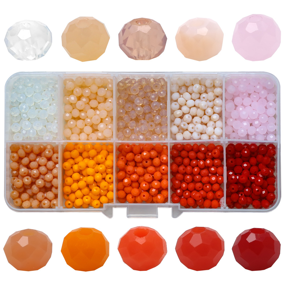 y 4mm Flat Beads Hollow Bead 10 Color Boxed Porcelain Jade Material DIY Ornament Flat Beads