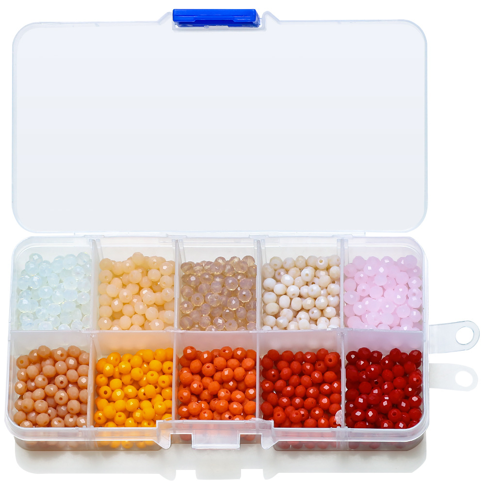 y 4mm Flat Beads Hollow Bead 10 Color Boxed Porcelain Jade Material DIY Ornament Flat Beads