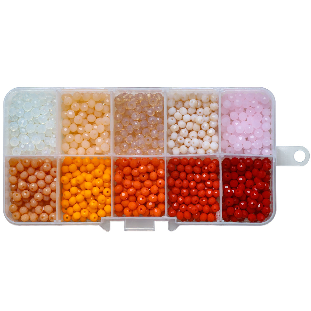 y 4mm Flat Beads Hollow Bead 10 Color Boxed Porcelain Jade Material DIY Ornament Flat Beads