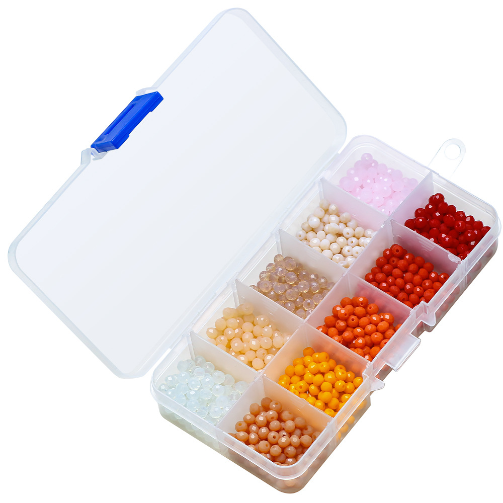 y 4mm Flat Beads Hollow Bead 10 Color Boxed Porcelain Jade Material DIY Ornament Flat Beads
