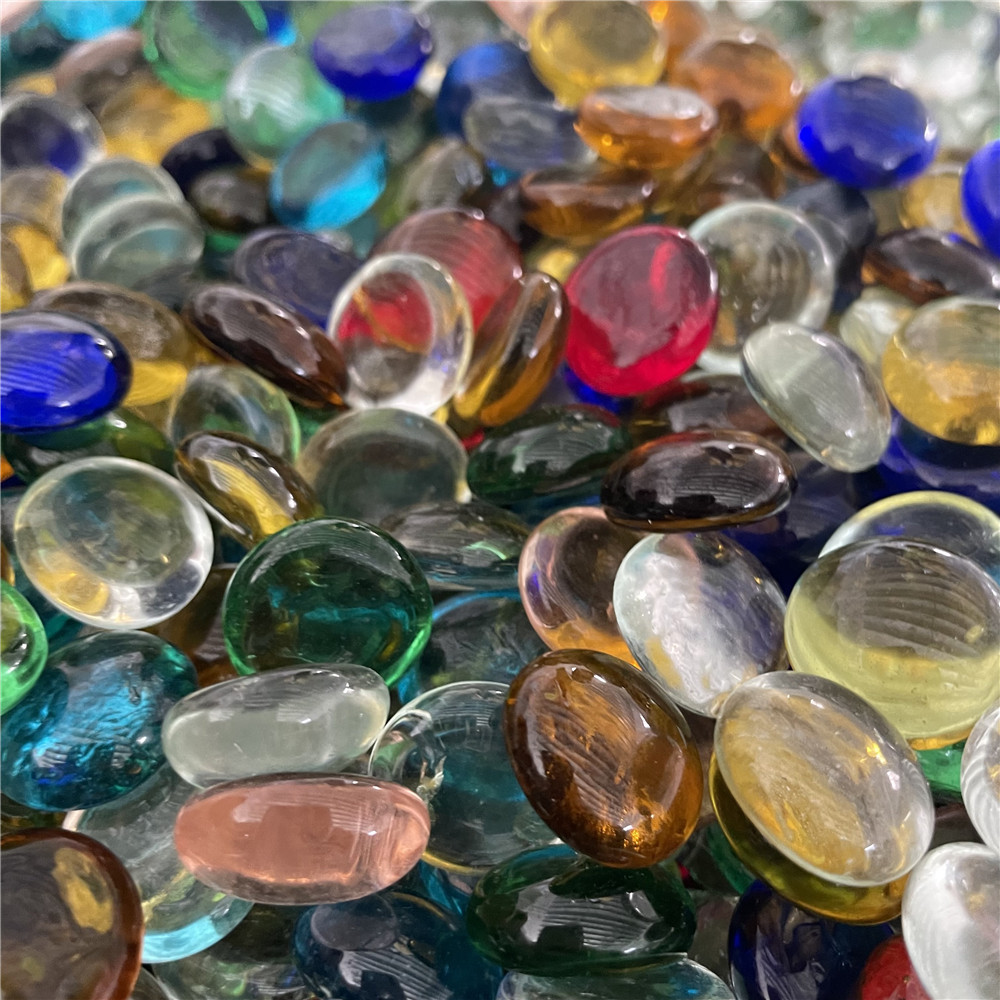 Flat Beads Colorful Glass Flat Bead Glass Flat Bead Scattered Beads Sky Blue Sea Blue Fish Family Landscape