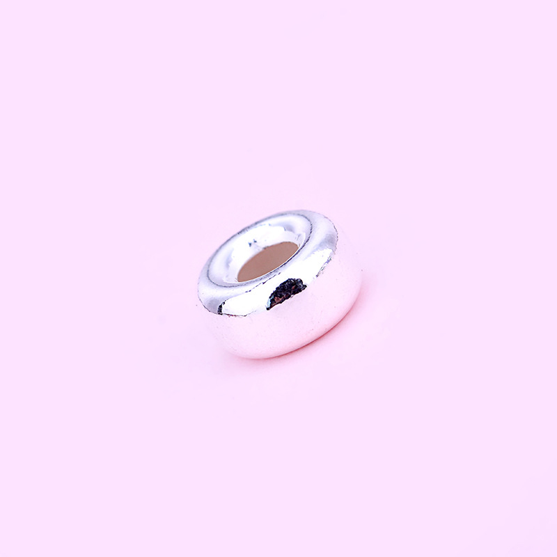 S925 Sterling Silver Beads Scattered Beads Abacus Flat Beads Water Bubble Beads Hollow Bead Handmade Flat Beads