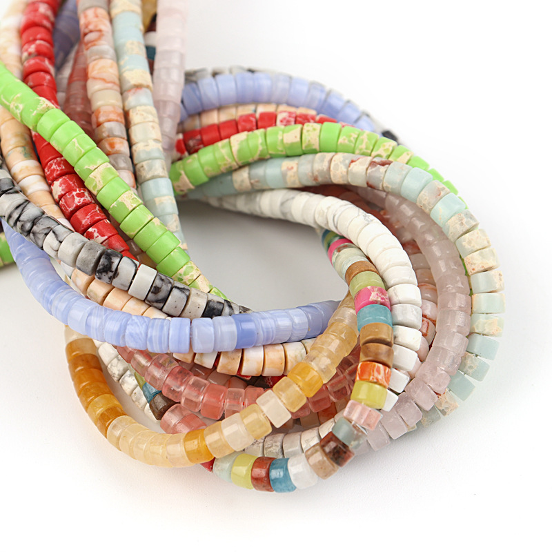  Spacer Jade Right Angle Wafer Flat Beads Jade Crystal Hollow Bead DIY Ornament Accessories Gasket Beaded Flat Beads