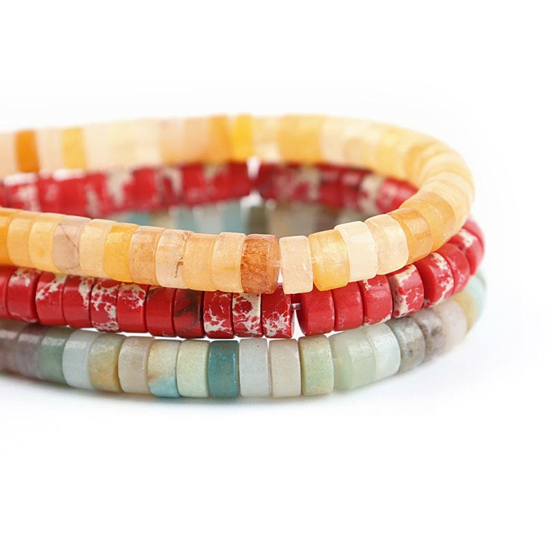  Spacer Jade Right Angle Wafer Flat Beads Jade Crystal Hollow Bead DIY Ornament Accessories Gasket Beaded Flat Beads