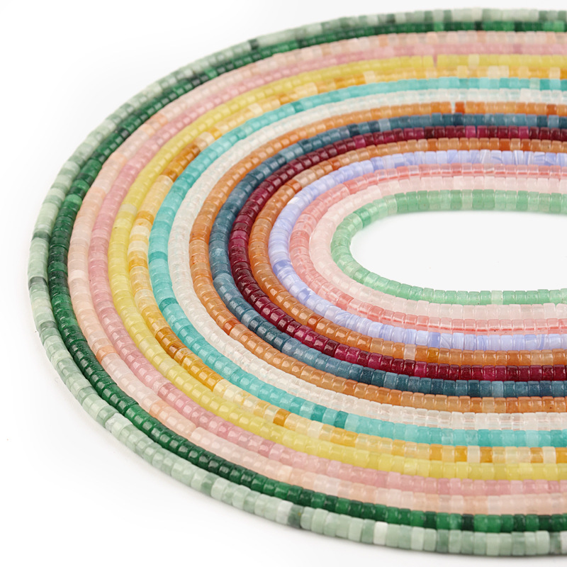  Spacer Jade Right Angle Wafer Flat Beads Jade Crystal Hollow Bead DIY Ornament Accessories Gasket Beaded Flat Beads