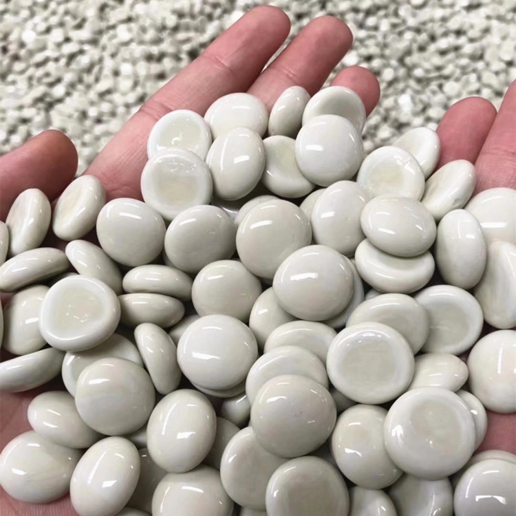 Cream Flat Beads Porcelain Flat Beads Mixed Color Glass Flat Bead Flat Beads Flat Beads