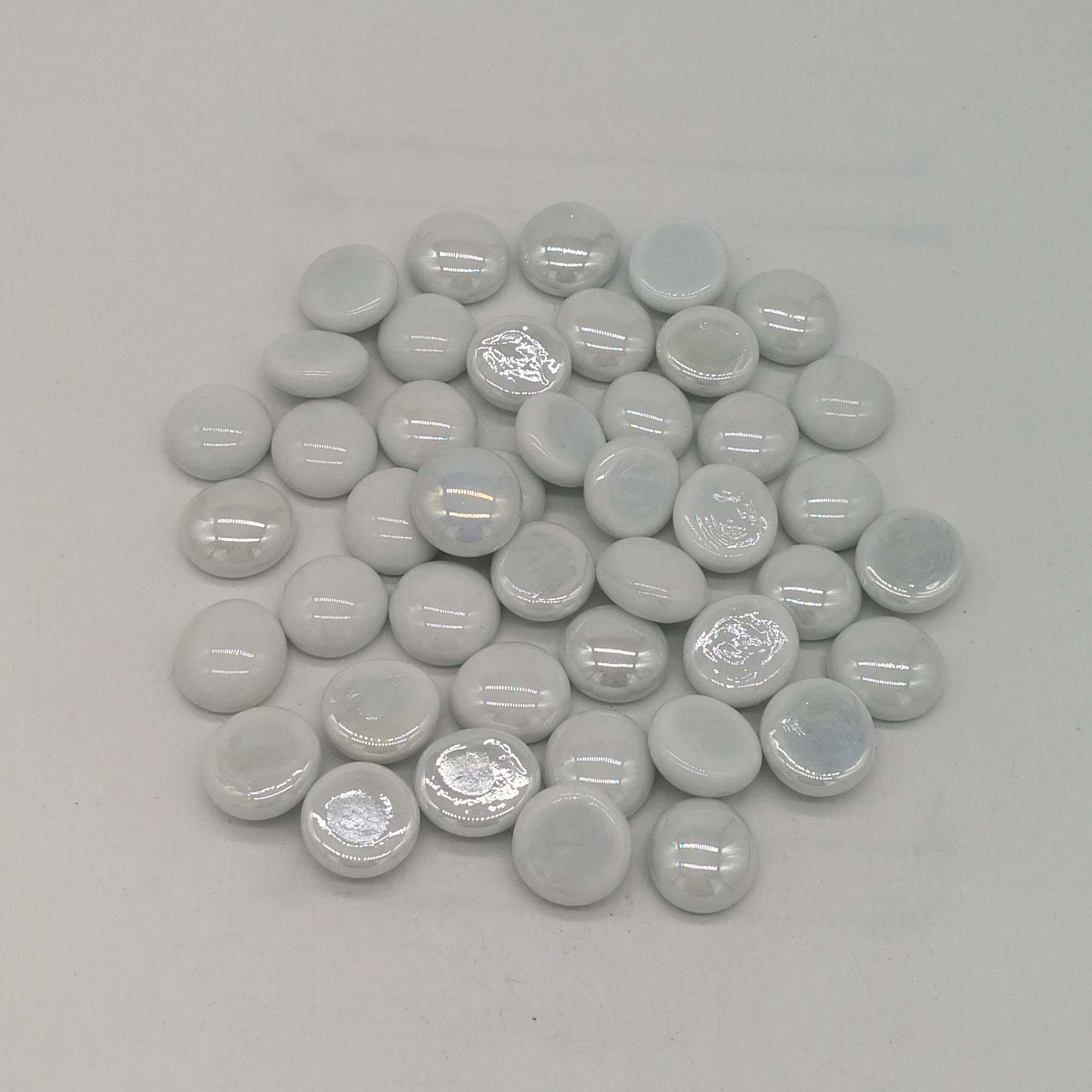 Cream Flat Beads Porcelain Flat Beads Mixed Color Glass Flat Bead Flat Beads Flat Beads