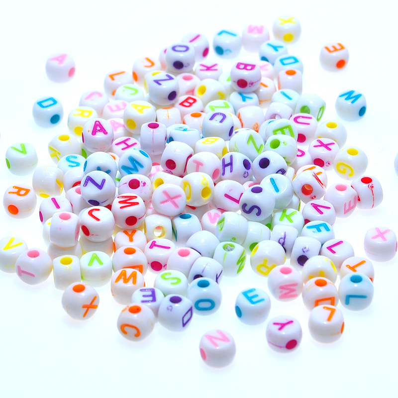 Electronic Music Festival Wristband Bracelet Kandi Scattered Beads 5x7mm round Flat English Acrylic Letter Bead Fun DIY Beads
