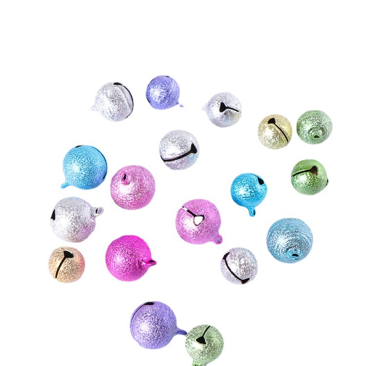 Electroplating Bell Wrinkle round Bell Frosted Color Ornament Accessories Keychain Little Bell Shape Pendant Color Bells