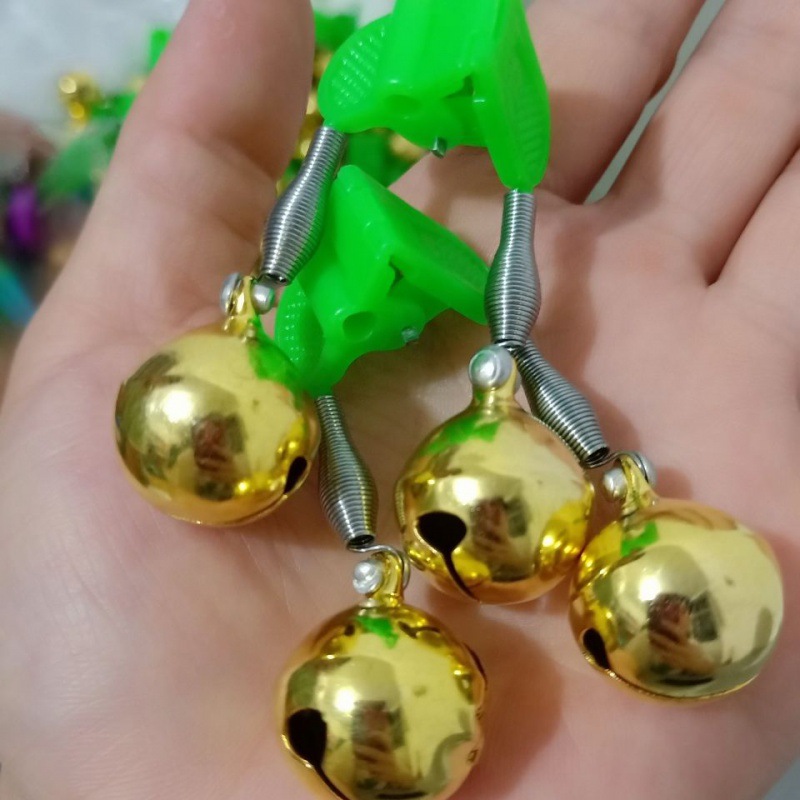 Sea Fishing Rod Bell Big Brass Bell Clang Fishing Bells Alarm Throw Brass Bell Night Fishing Light Fish Bite Color Bells
