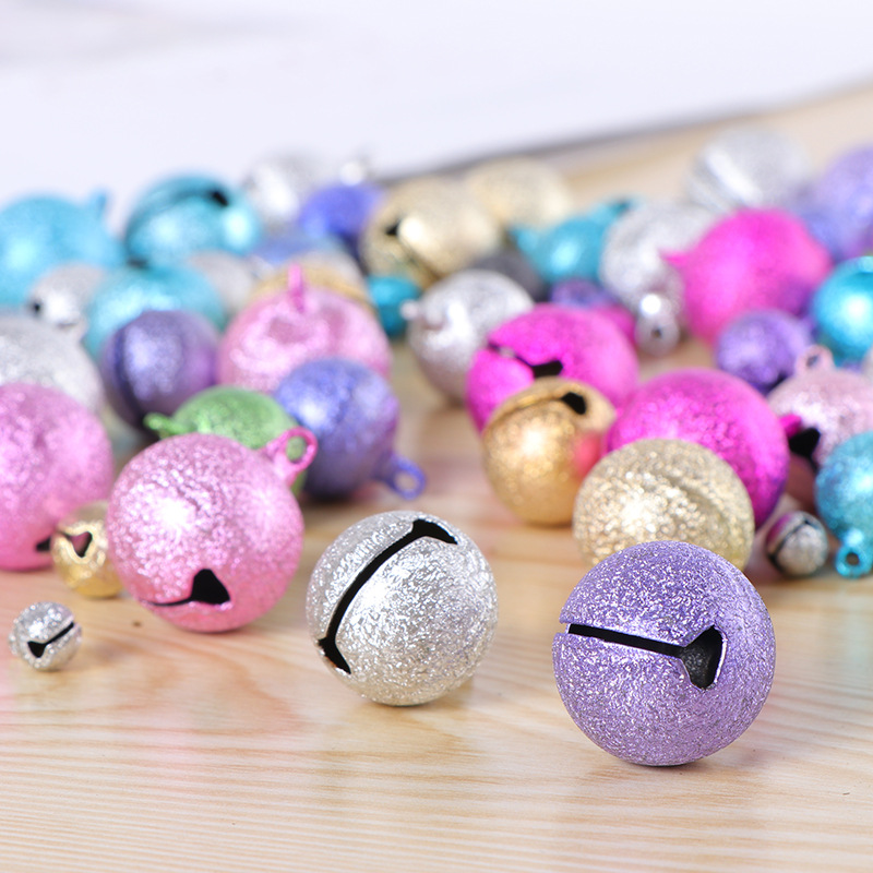Electroplating Bell Wrinkle round Bell Frosted Color Ornament Accessories Keychain Little Bell Shape Pendant Color Bells