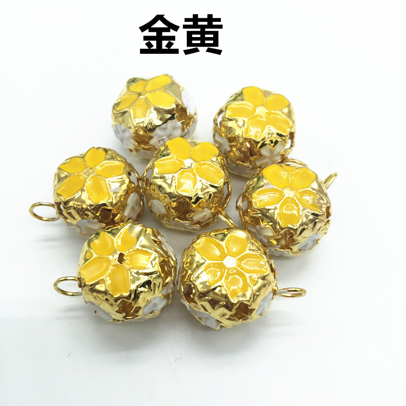 Cloisonne Floral Ball Bell Wholesale Hollow Flower Bell Kindergarten DIY Decoration Little Bell Shape Color Color Bells