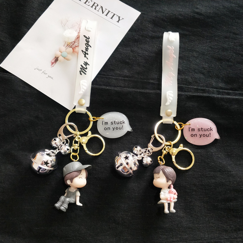 Creative Valentine&#039;s Day Couple Keychain Cute Boys and Girls Pair Color Bells