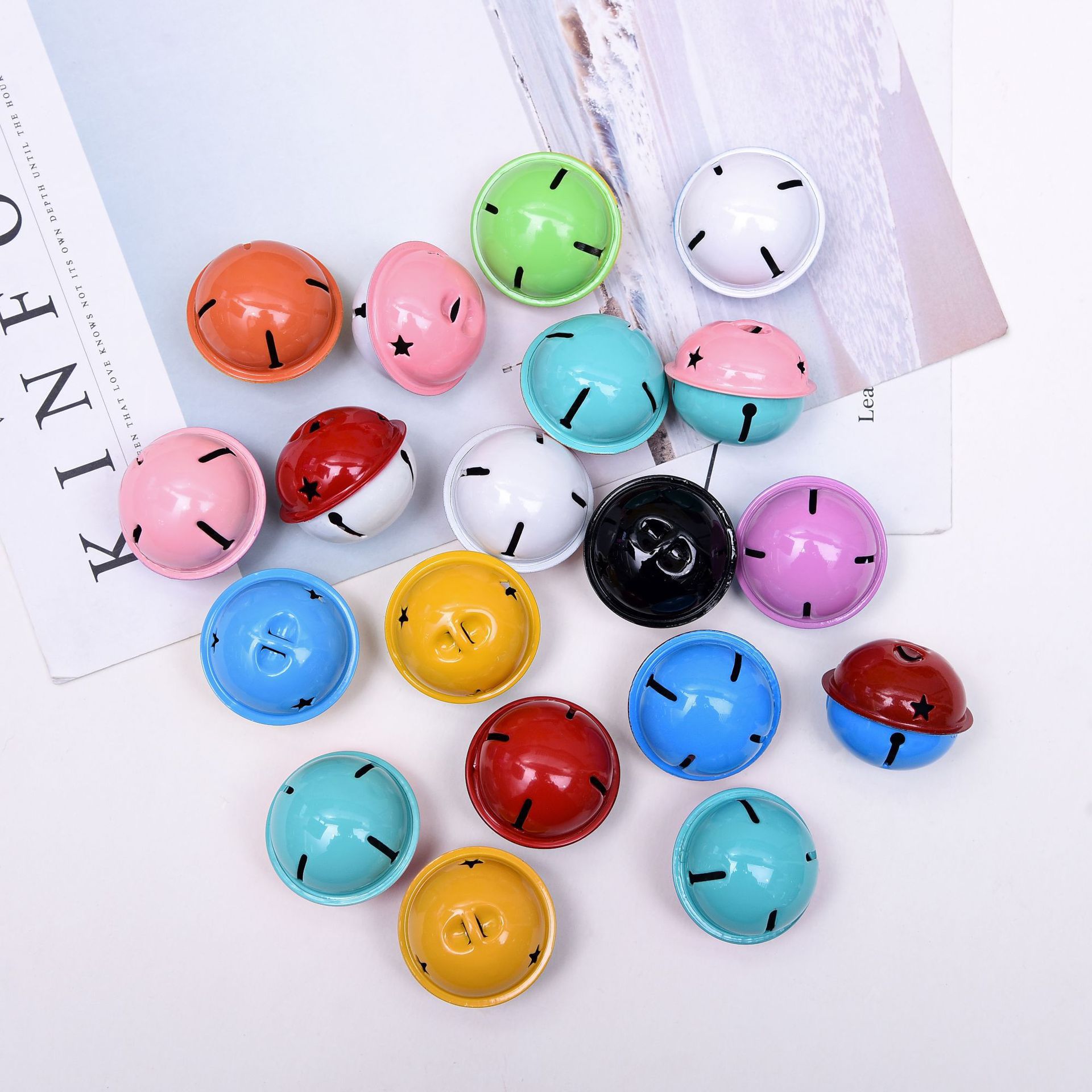 Qiancang Girl 40mm Color Bell Key Accessories DIY Handmade Accessories Candy Color Big  Color Bells