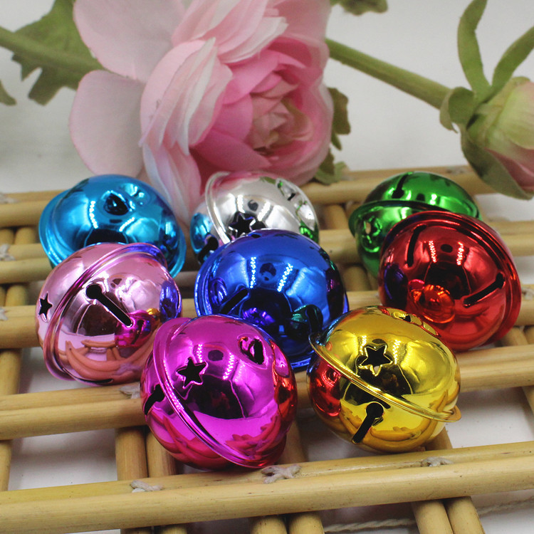 Color Bells Five-Star Bright Pet Bell Keychain Christmas Ring DIY Ornament Accessories Wholesale
