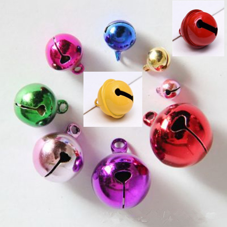 Metal Bell Color Word Bell Christmas 22mm Paint Bell Ornaments Copper Bell Electroplating Little Bell Shape Color Bells