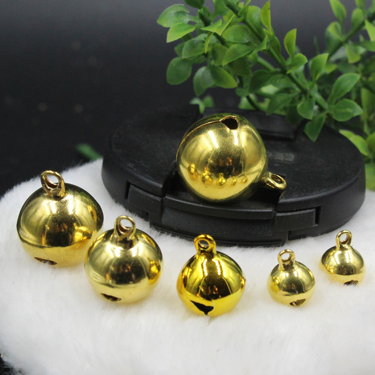 Color Bells Electroplated 6-25mm One-Word Opening Christmas Color Bell Keychain Bracelet Necklace Bag Accessories