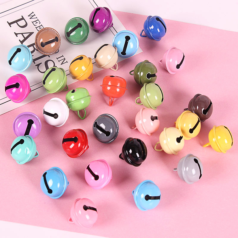 Shape Ornament Accessories Keychain Candy Color Baking Paint for Metal Bell Christmas Tree Decoration Pet Color Bells