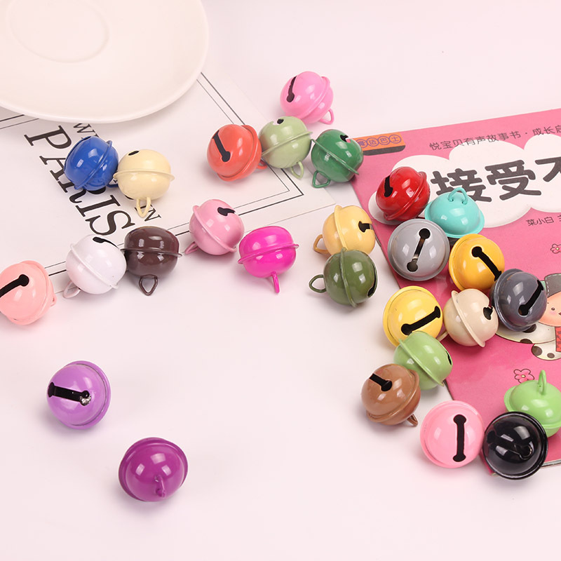 Shape Ornament Accessories Keychain Candy Color Baking Paint for Metal Bell Christmas Tree Decoration Pet Color Bells