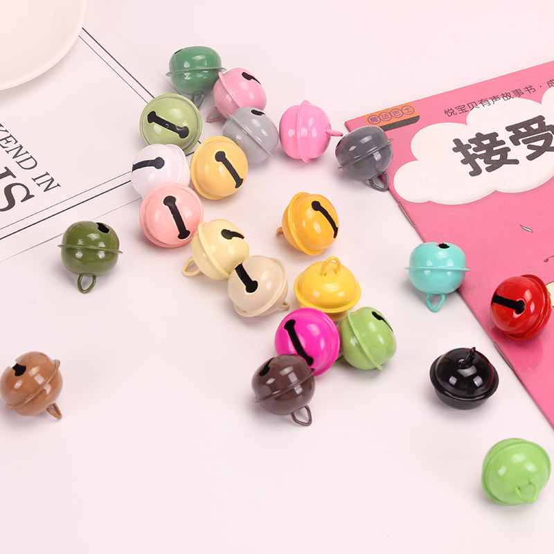 Shape Ornament Accessories Keychain Candy Color Baking Paint for Metal Bell Christmas Tree Decoration Pet Color Bells