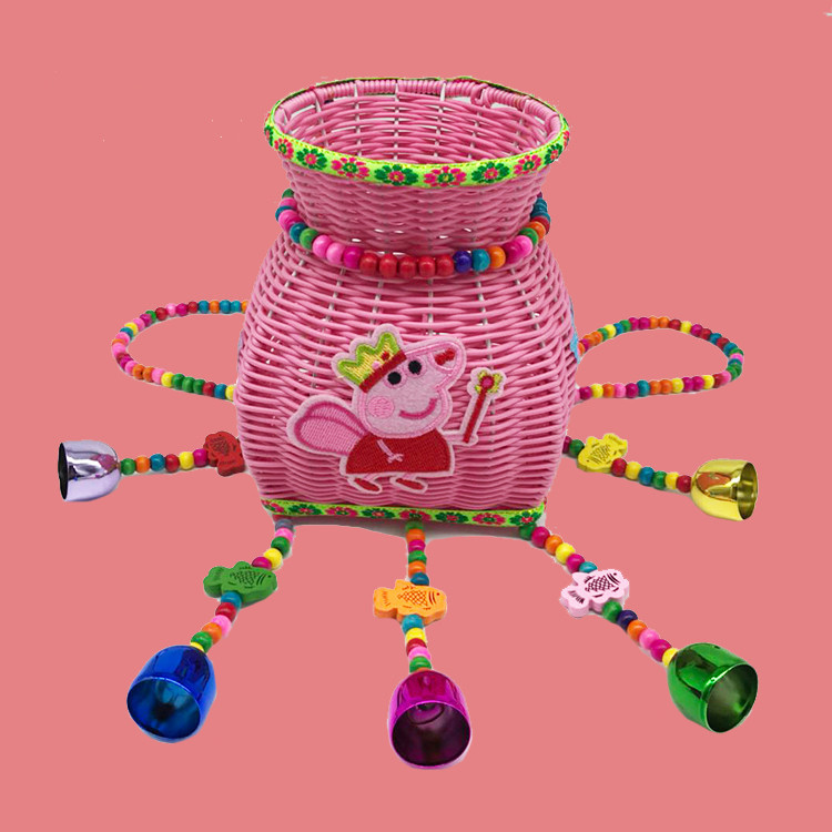 Ethnic Style Children&#039;s Back Baskets Embroidery Embroidery Bell Hand-Woven Photography Dance Color Bells