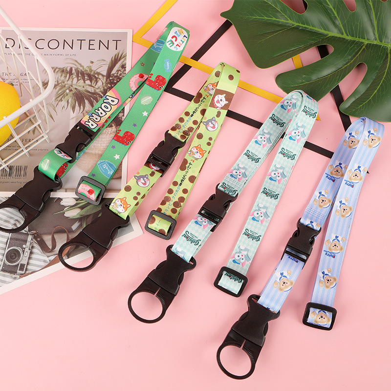 Beverage Bottle Strap Mineral Water Water Bottle Buckle Lanyard Water Bottle Belt Kettle Rope Heat Transfer Printing Lanyard Sesame Street Beverage Bottle