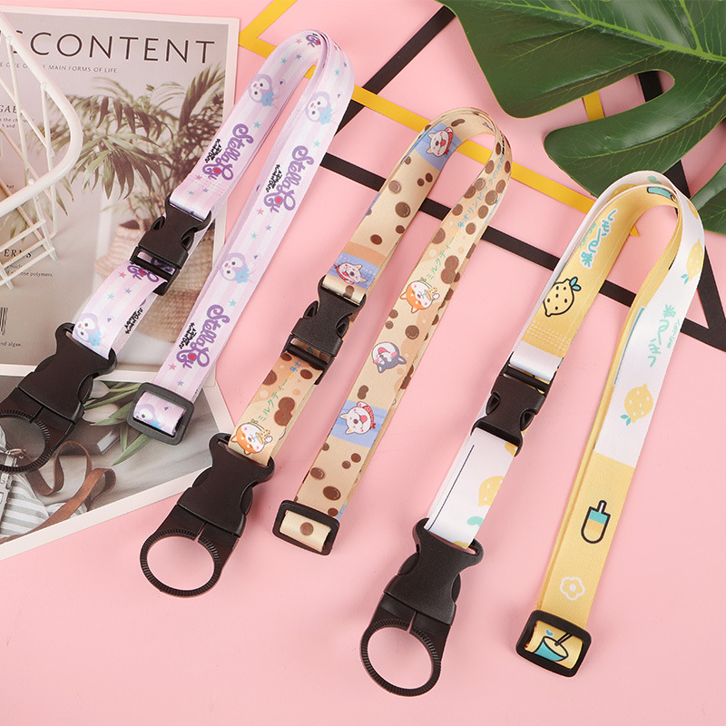 Beverage Bottle Strap Mineral Water Water Bottle Buckle Lanyard Water Bottle Belt Kettle Rope Heat Transfer Printing Lanyard Sesame Street Beverage Bottle
