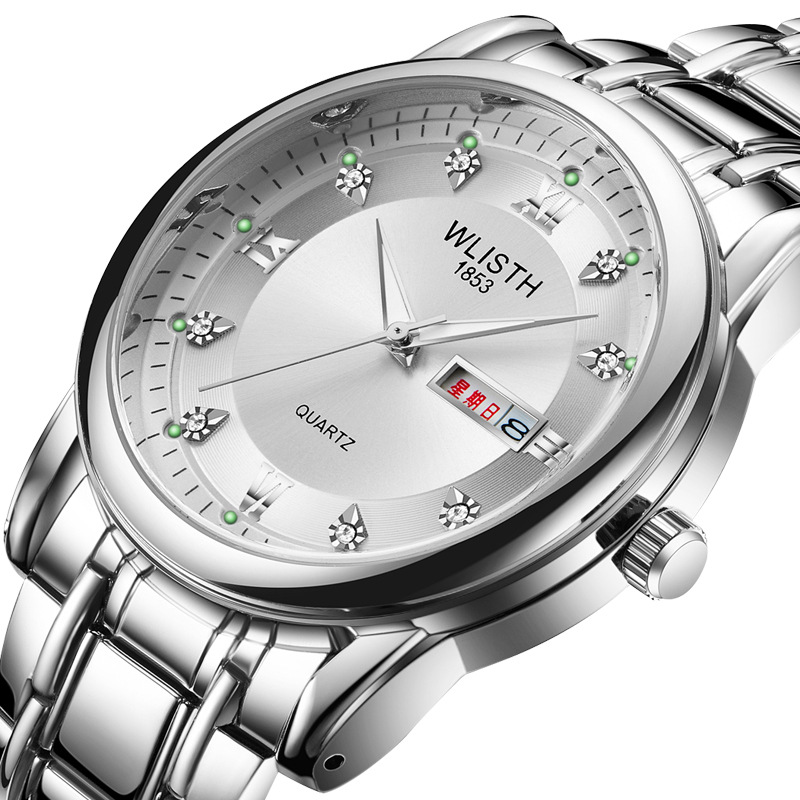 Men&#039;s Watch Waterproof Men&#039;s Watch Steel Belt Double Calendar Quartz Watch Vintage Watch NonAnalog Watch Whole