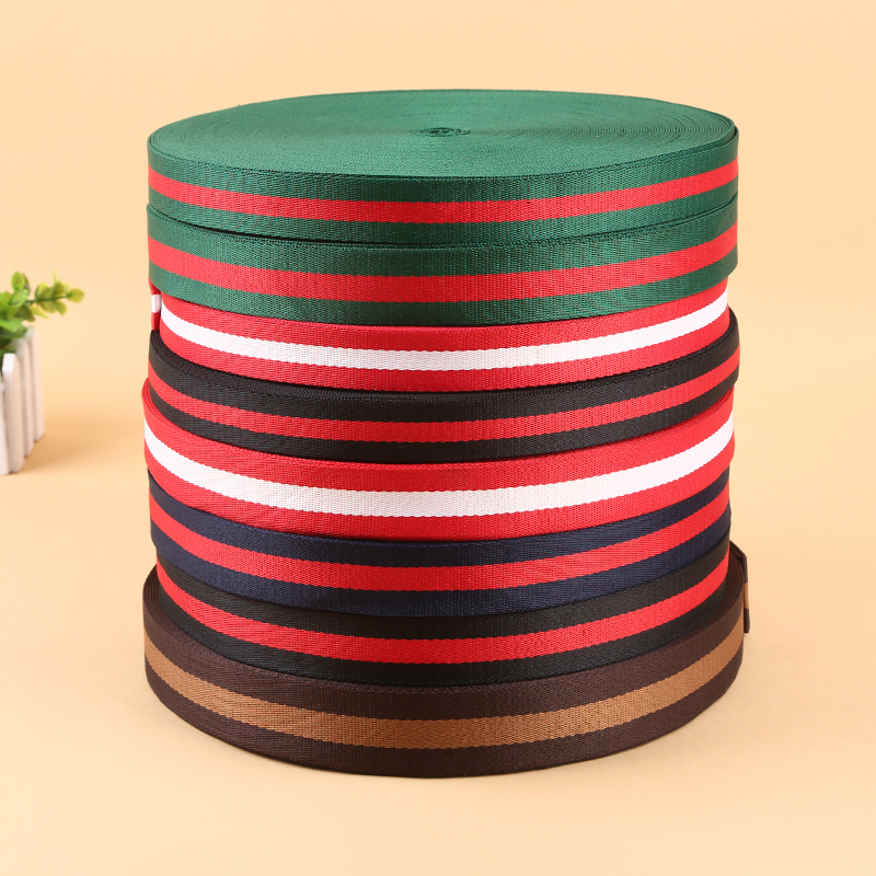 The factory direct stripe ribbon belt terylene cotton canvas belt ribbon belt.