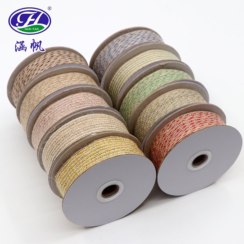 Color linen bow ribbon manual volume DIY Christmas Wedding Party decorative ribbon flower packaging belt