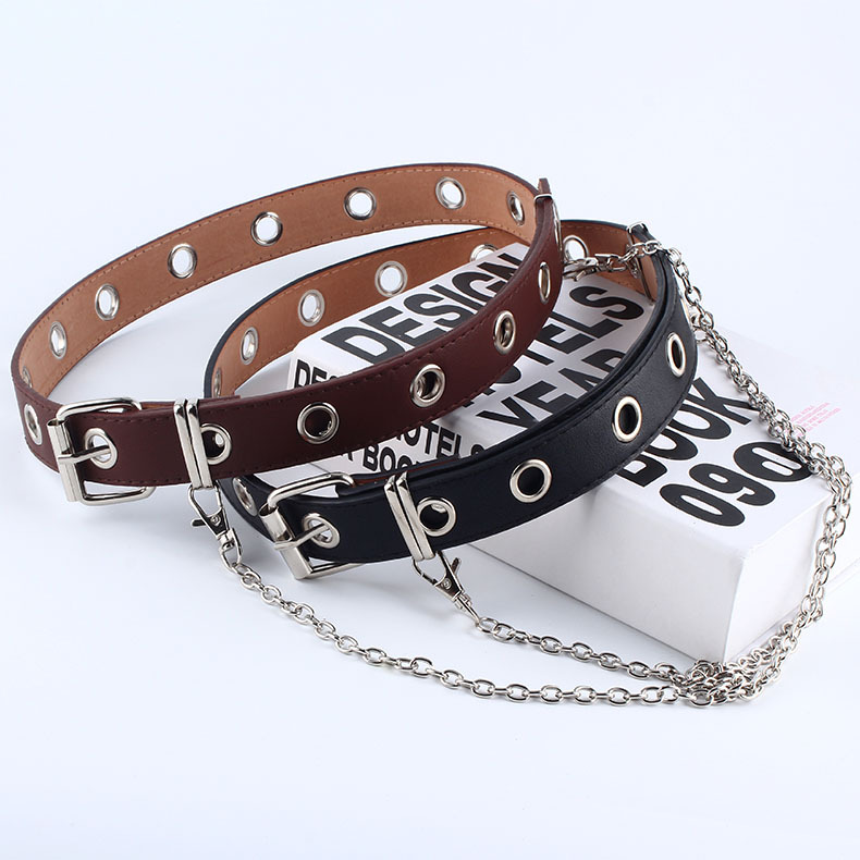 Self-Produced Punk Waistband Korean Style Jeans Fashion Lanyard Decorative Belt Corns Leather Belt Spot Wholesale
