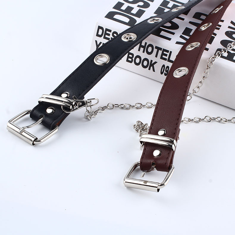 Self-Produced Punk Waistband Korean Style Jeans Fashion Lanyard Decorative Belt Corns Leather Belt Spot Wholesale