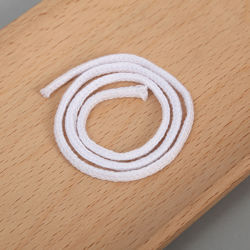 4mm Wide 16-Strand Hollow Super White Polyester Cotton Rope Binding Clothing Accessories Rope Woven Belt Rope Small Pend