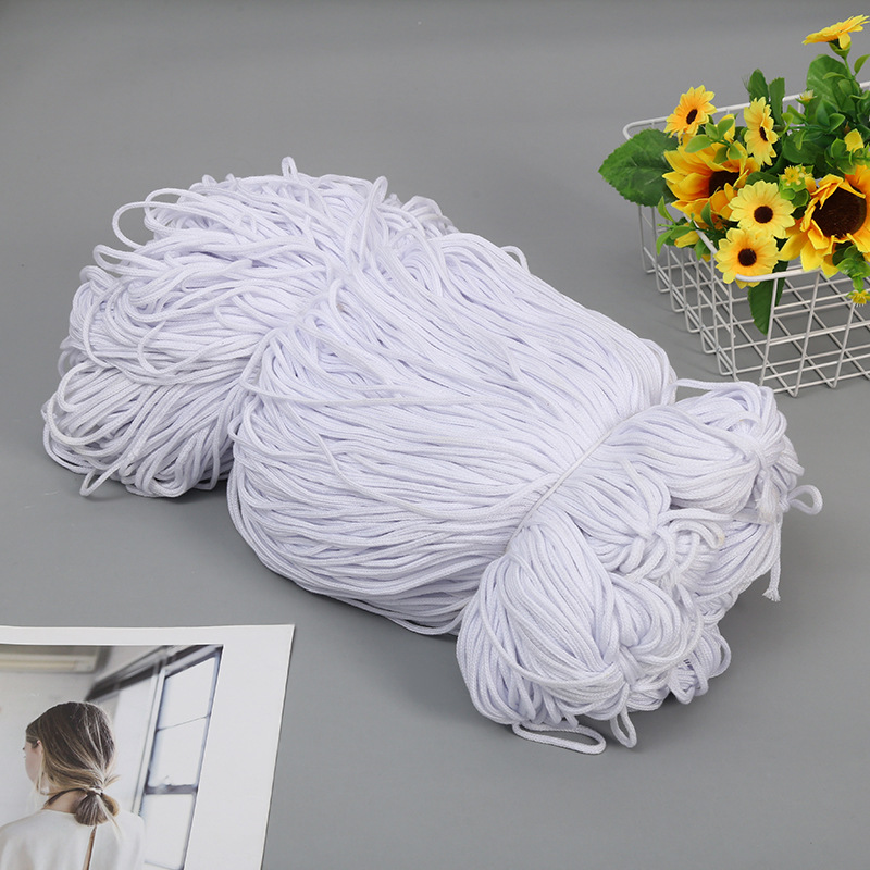 4mm Wide 16-Strand Hollow Super White Polyester Cotton Rope Binding Clothing Accessories Rope Woven Belt Rope Small Pend